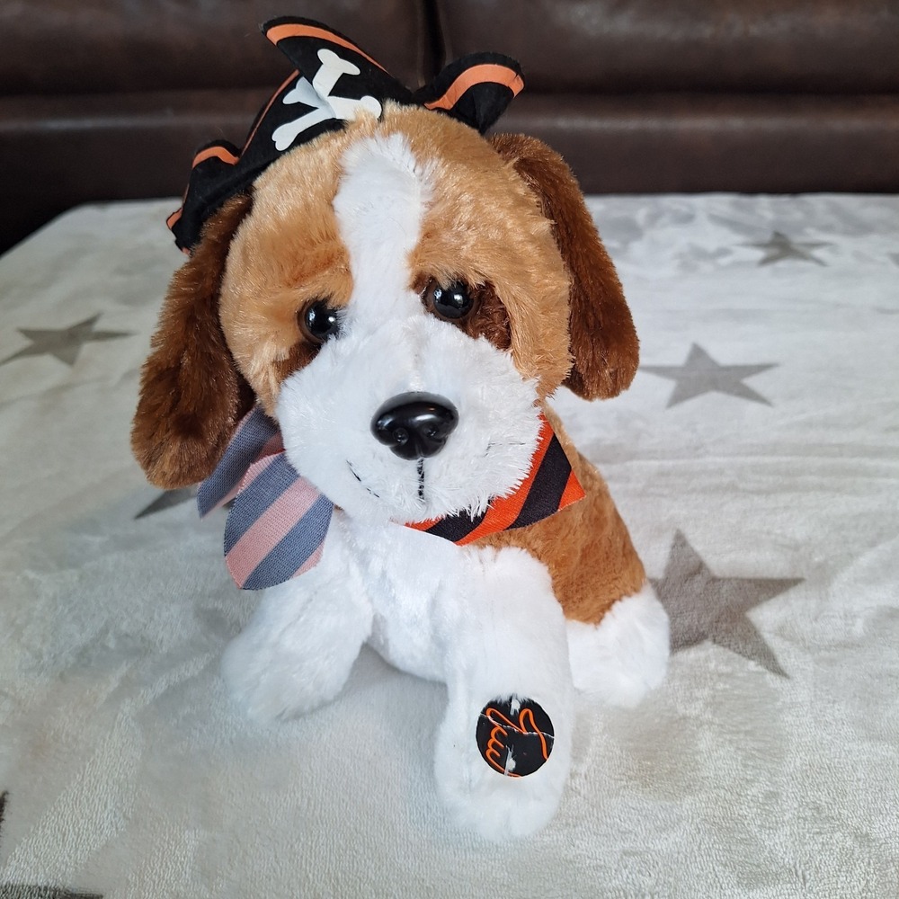 DanDee Halloween Spooky Village Animated‎ Tan Plush Pirate Dog Musical